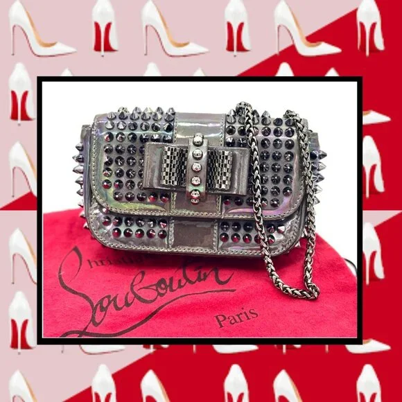 Christian Louboutin 'Sweet Charity' Spiked Calfskin Shoulder Bag - Picture 2 of 9